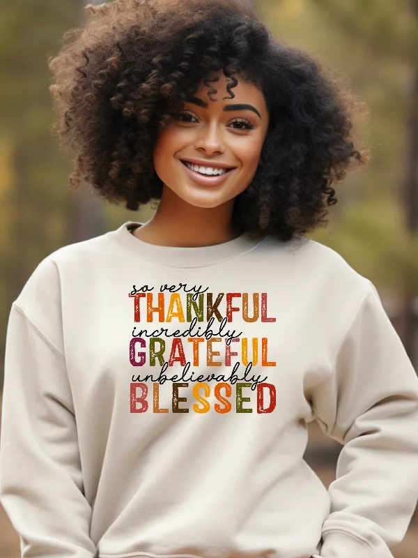 Thankful  Grateful Blessed Crewneck Sweatshirt