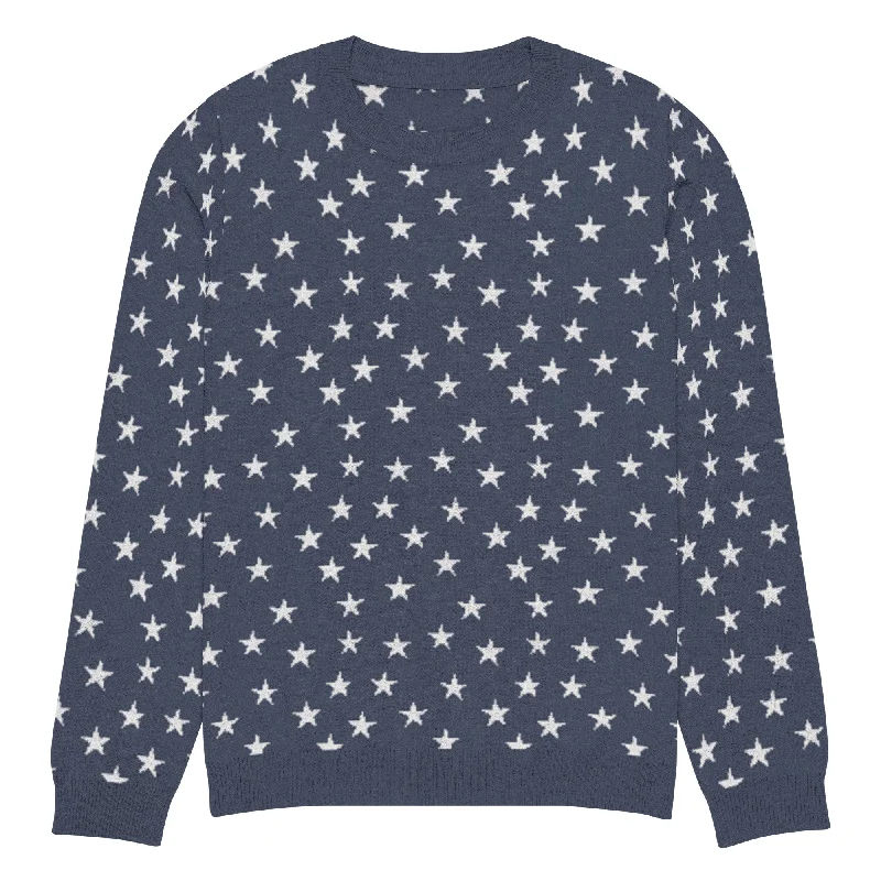 Colonial Stars Knitted Pullover Crew Neck Sweater