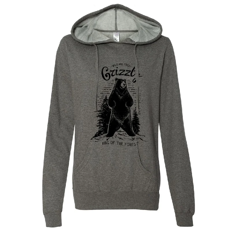 Wild And Free Grizzly Ladies Lightweight Fitted Hoodie