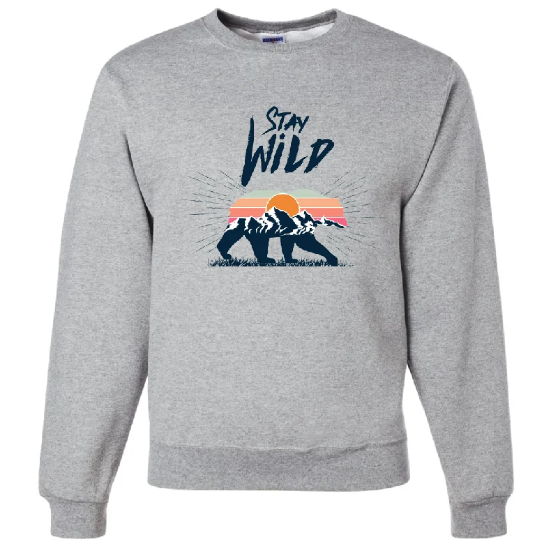 Stay Wild Sunset Bear Crewneck Sweatshirt