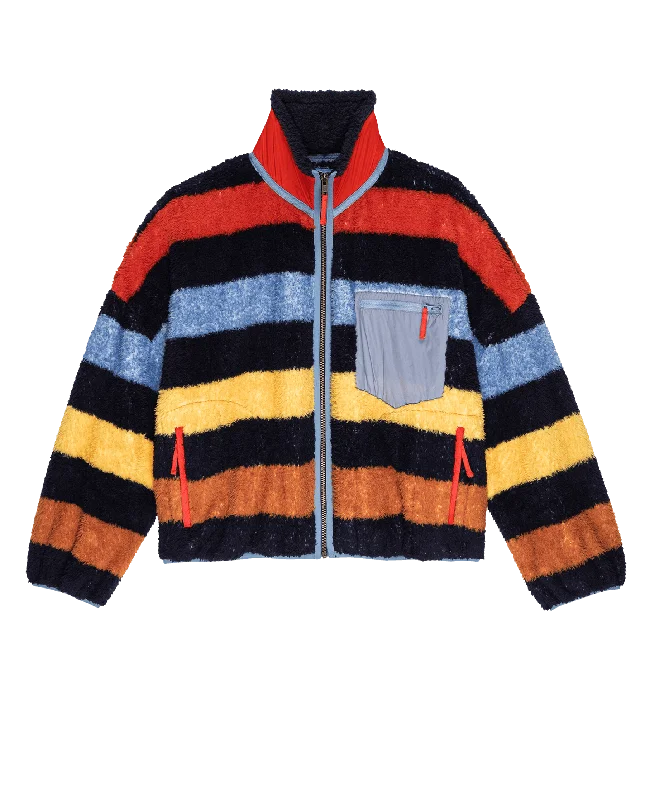 The Plush Terrain Full-Zip. -- Canoe Stripe