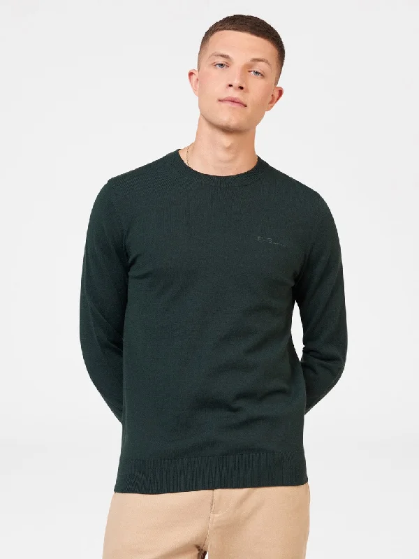 Signature Merino Crewneck Sweater - Dark Green