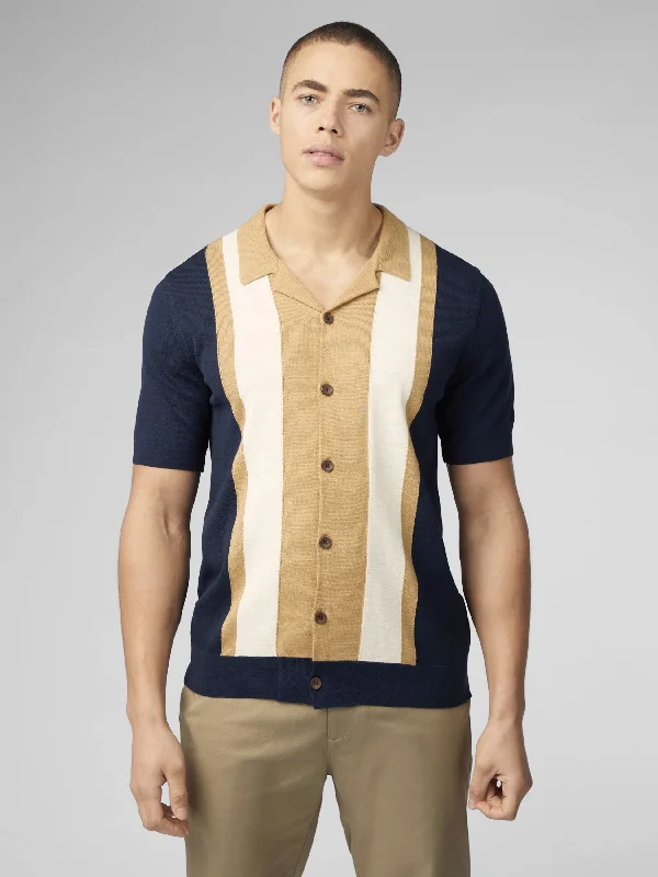 Signature Resort Neck Button Through Polo - Dark Navy