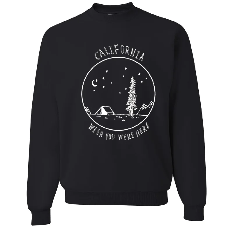 Wish You Were Here White Print Crewneck Sweatshirt