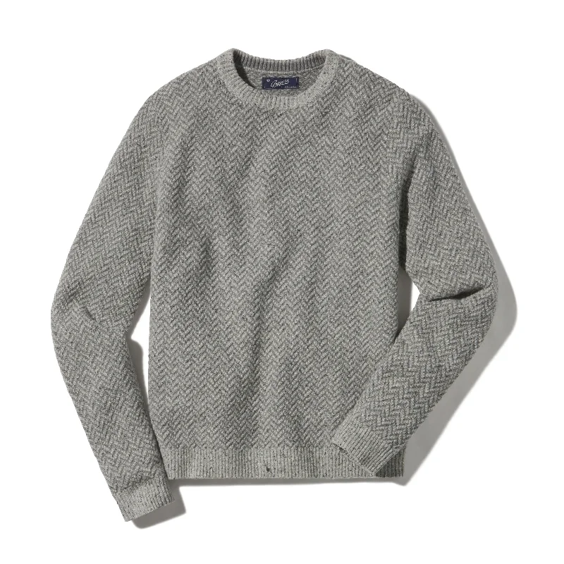 Zermatt Herringbone Crew - Gray Herringbone