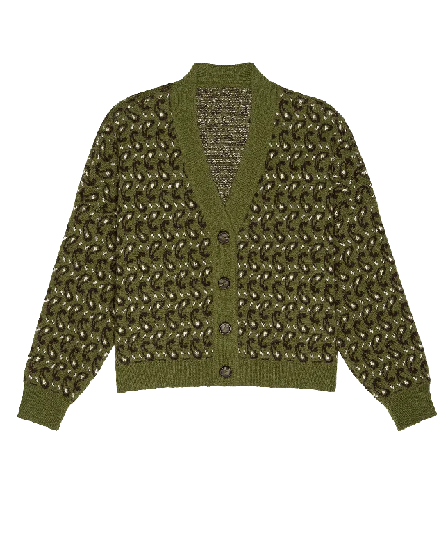 The Slouch Cardigan. -- Army Paisley