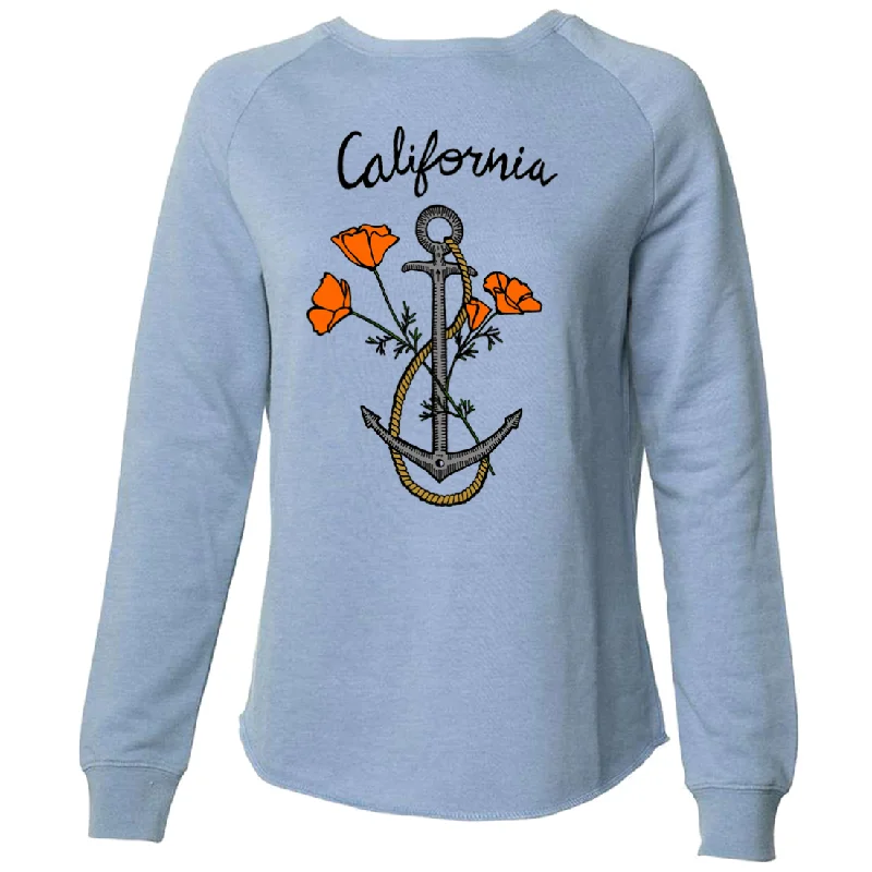 California Anchor Poppies Super Soft Crewneck Sweater