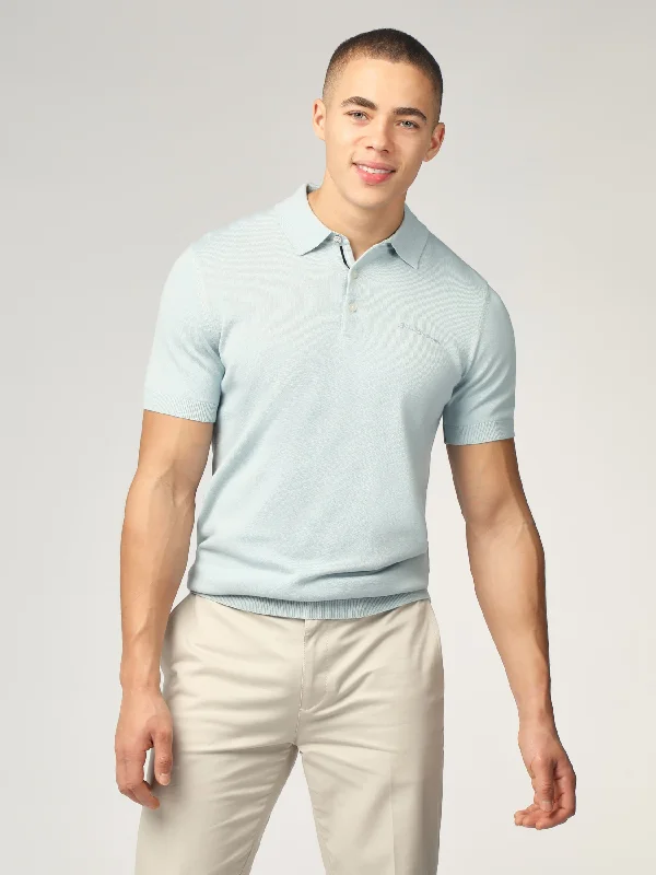 Signature Short Sleeve Polo - Pale Blue