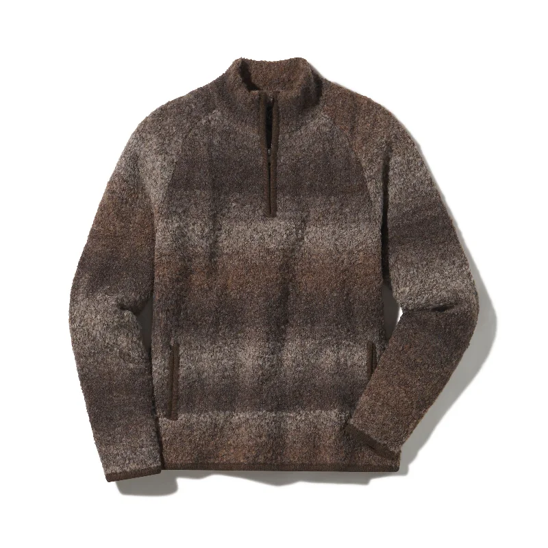 Ambassador Boucle Half Zip Sweater - Brown (Final Sale)