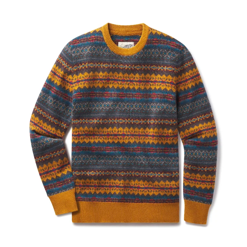 Burns Wool Fair Isle - Brown Multi color