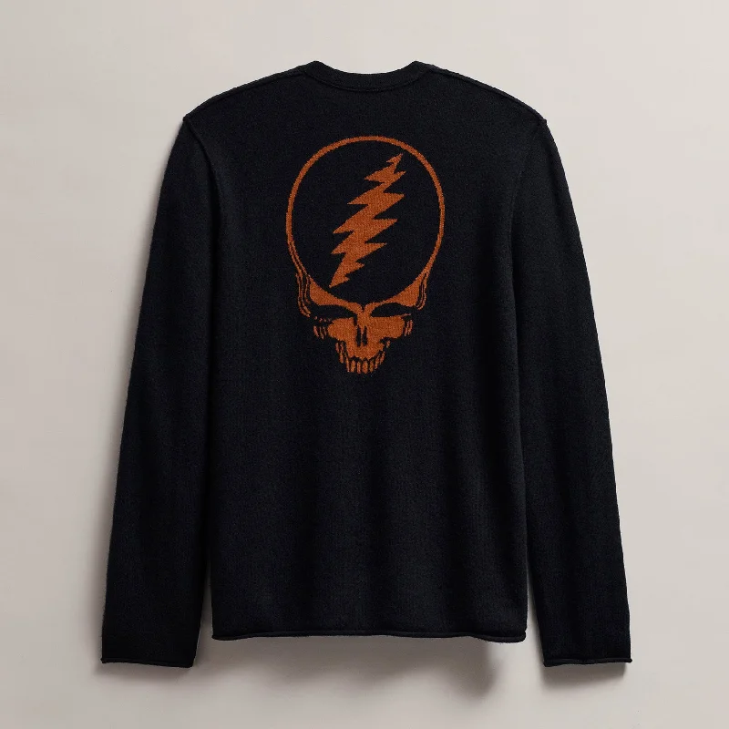 Men's Grateful Dead Recycled Cashmere Sweater - Black/Burnt Orange