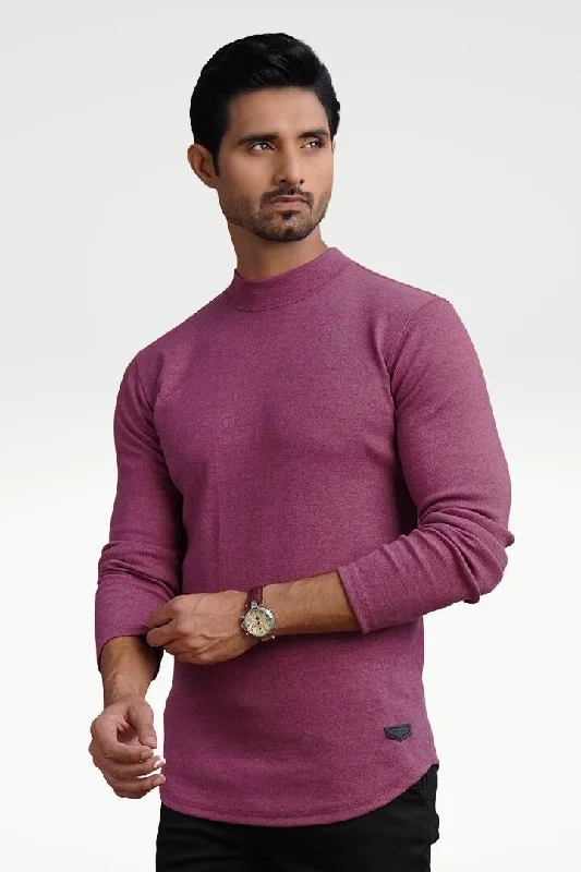 Rosy Pink Mock Neck Sweatshirt