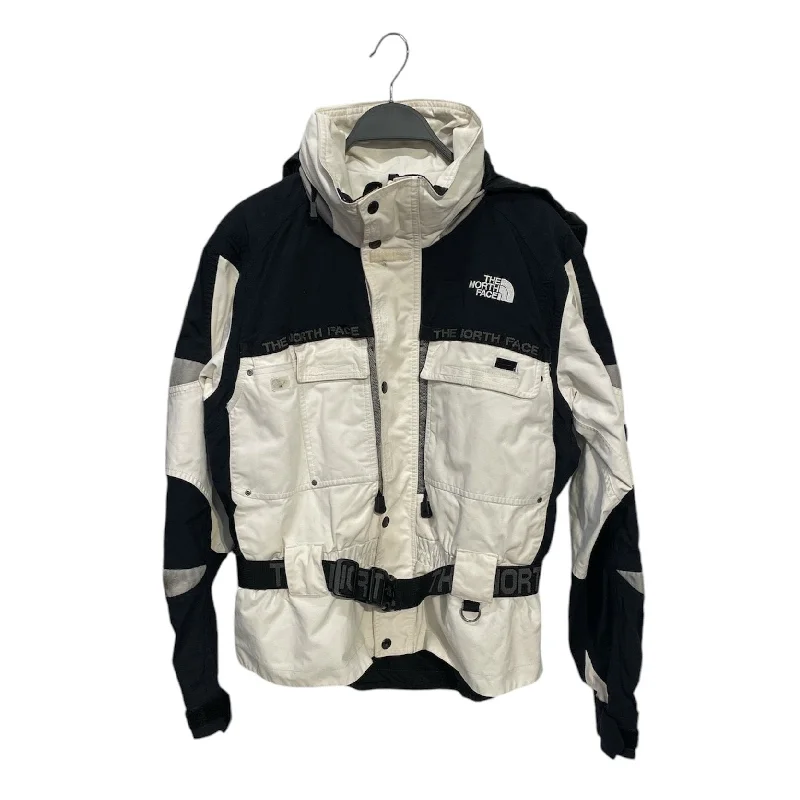 THE NORTH FACE/Jacket/L/Nylon/WHT/BLK/WHITE HAS BELT BUCKLE HOOD