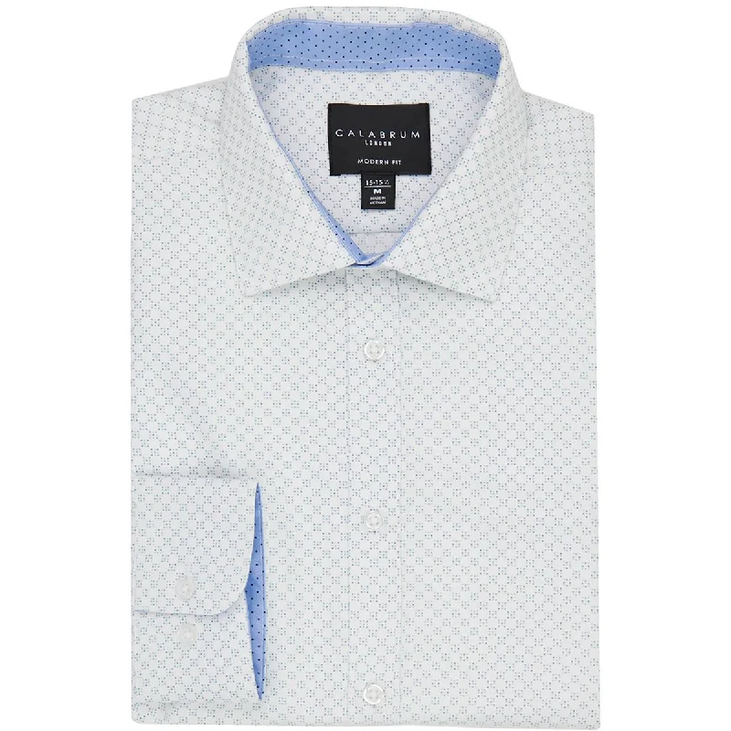 Calabrum London Mens Modern Fit Woven Dress Shirt