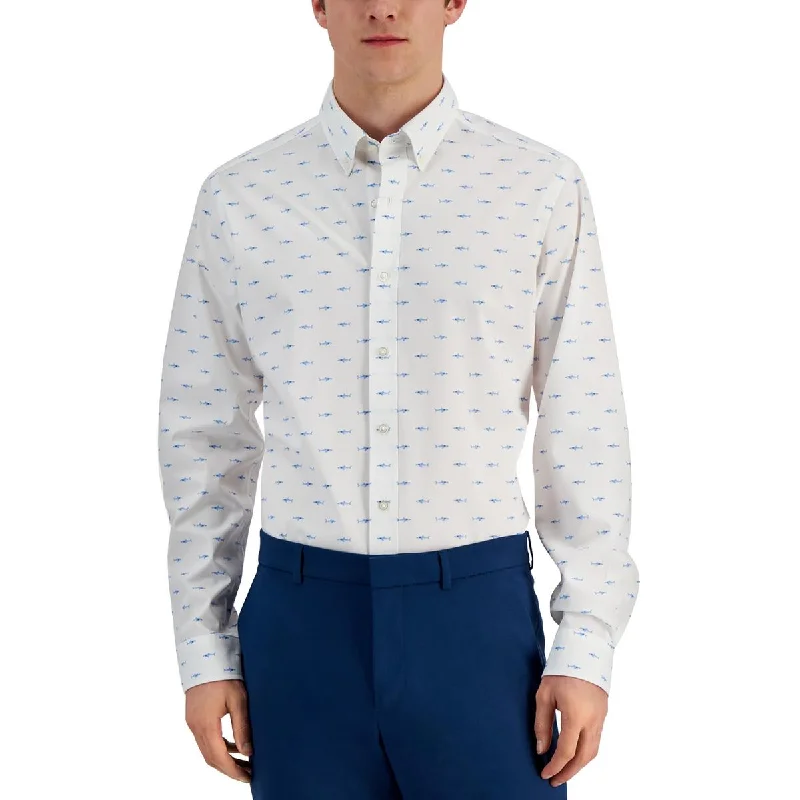 Club Room Mens    Printed Slim Fit Button-Down Shirt