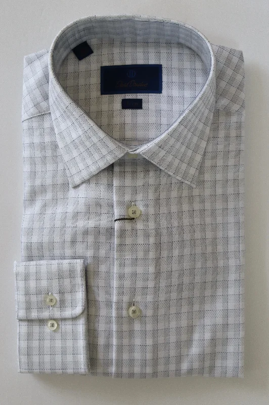 David Donahue Dress Shirt - Pearl/White (Trim)