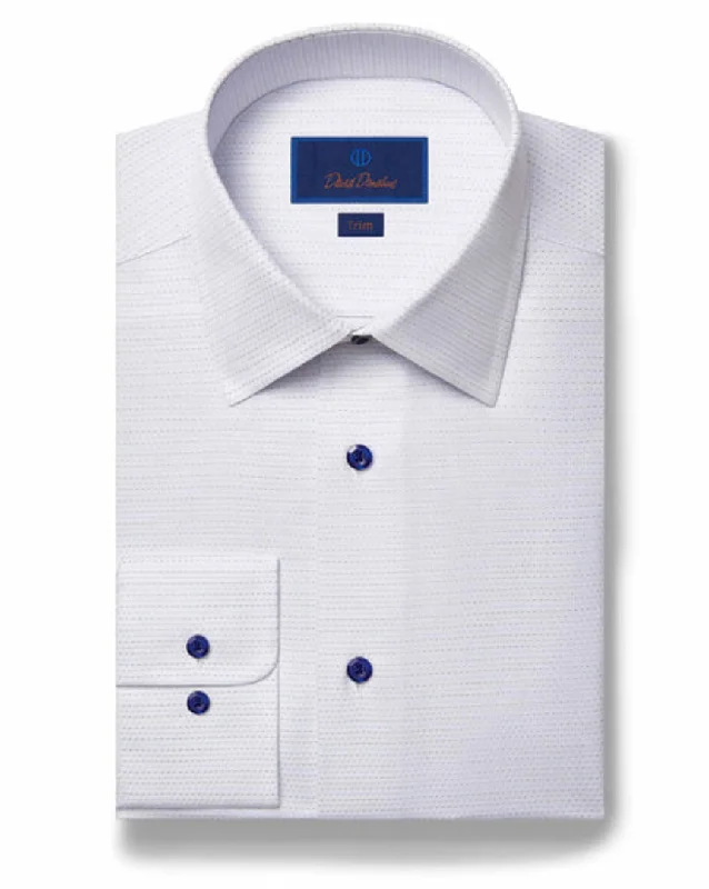 David Donahue Gray Micro Dot Dress Shirt