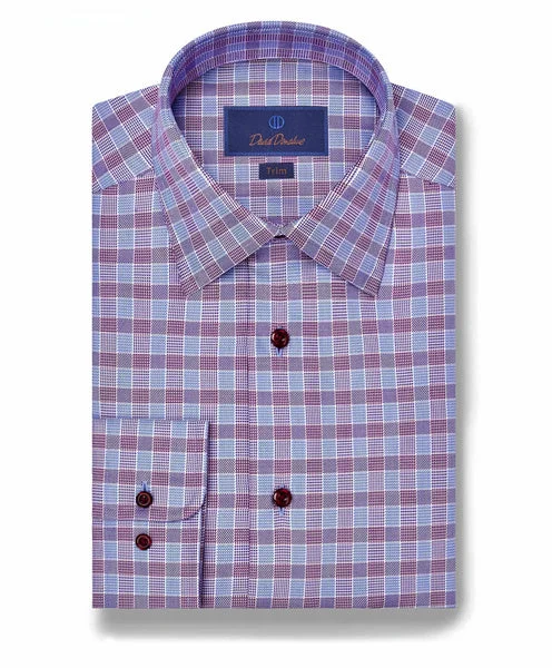 David Donahue Sky & Merlot Glen Plaid Check (Trim)