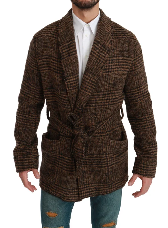 Dolce & Gabbana Elegant  Alpaca Blend Belted Cape Men's Jacket