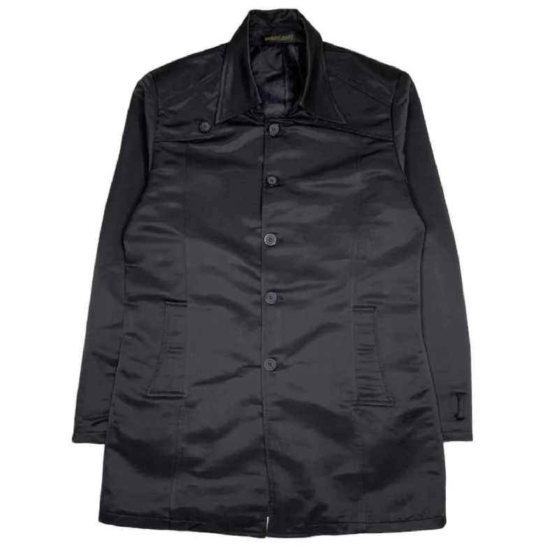 Men's Button Up Blazer Jacket In Black