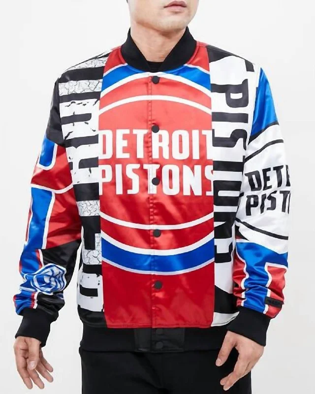 Men's Detroit Pistons Track Jacket In Black