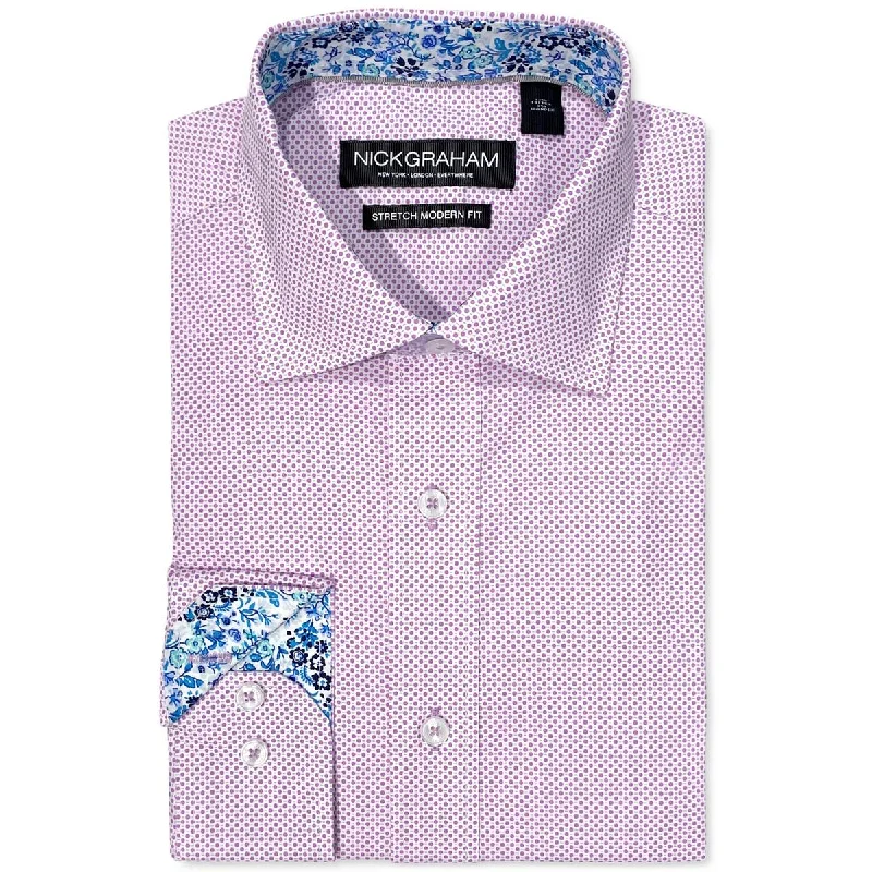 Nick Graham Mens Polka Dot Cotton Dress Shirt