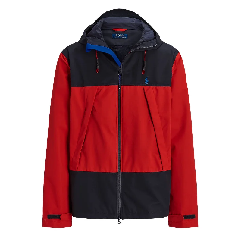 Polo Ralph Lauren Water-Resistant Hooded Jacket Red / Newport Navy