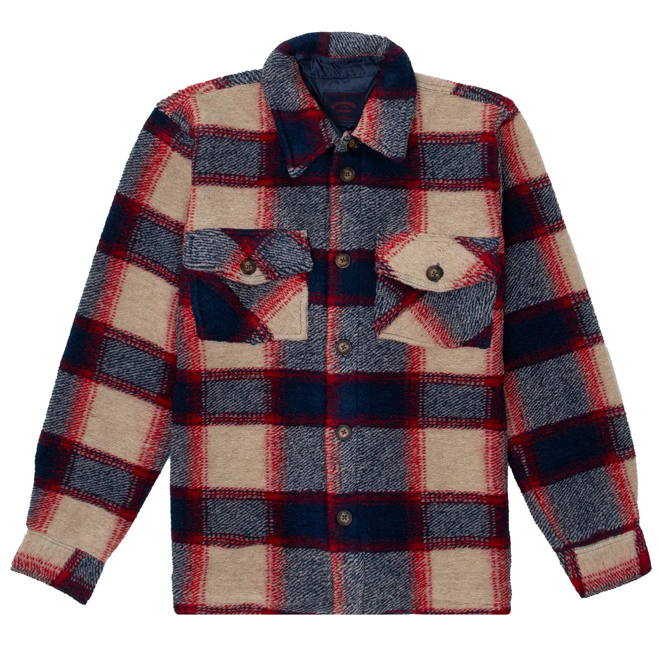 Portuguese Flannel NYC Overshirt Ecru / Blue / Red