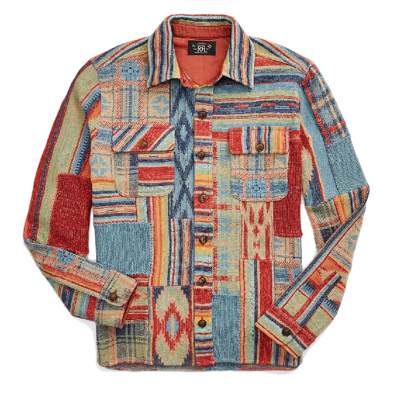 RRL by Ralph Lauren Patchwork Workshirt Jumper Rust Multi