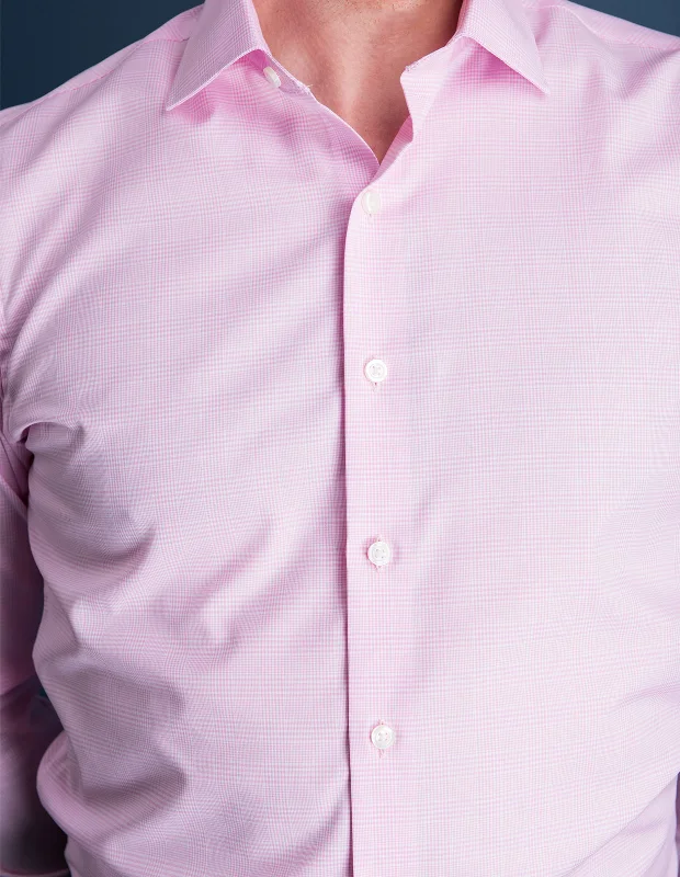 Wrinkle-Resistant Pink Prince of Wales Check