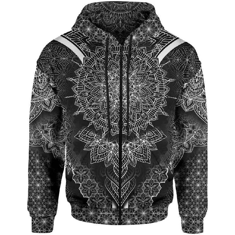 Blackout Mandala Zip Hoodie