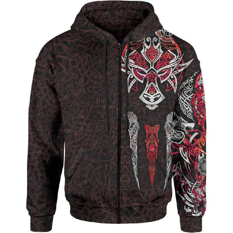 Fenrir Zip Hoodie - Crimson Edition