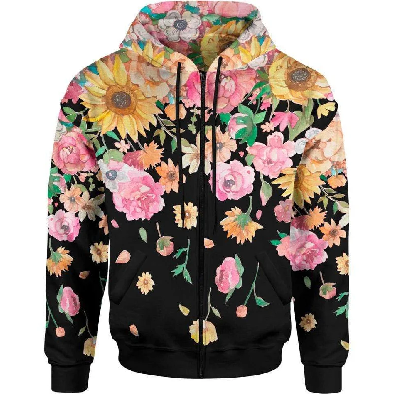 Flower Reign Zip Hoodie