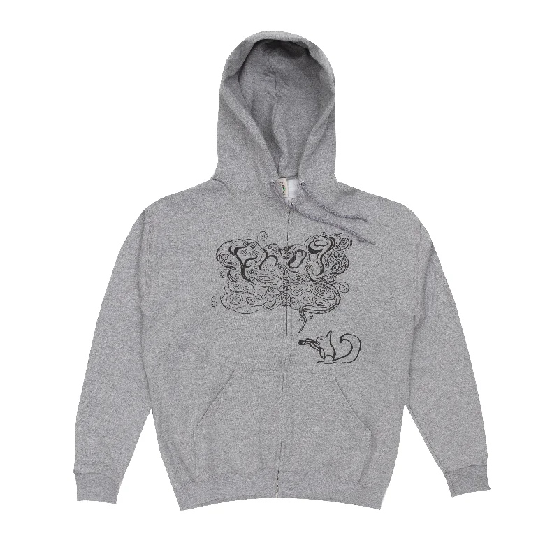 Frog Skateboards OG Squirrel Zip Hoodie Athletic Grey