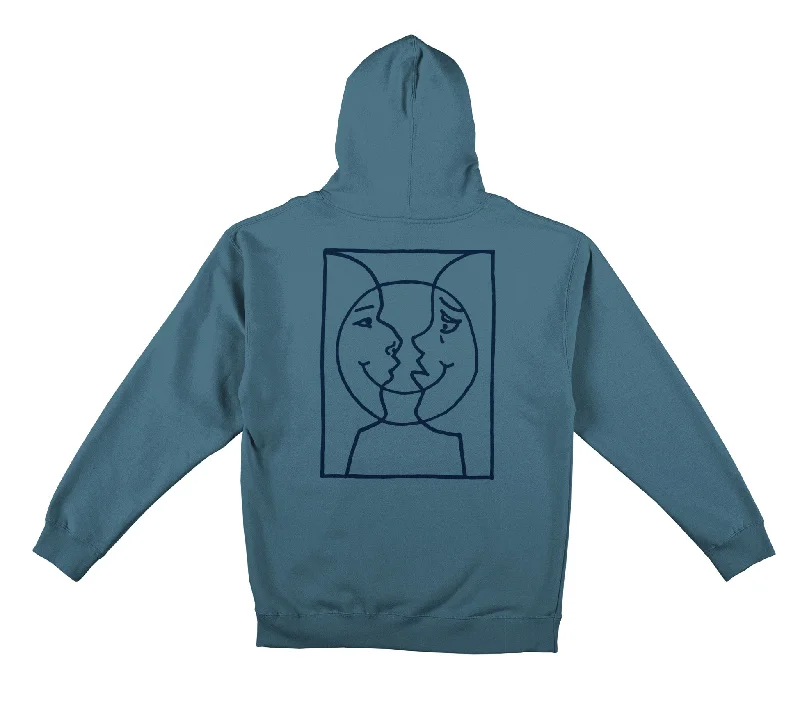 Krooked Moonsmile Raw Hoodie Slate Blue