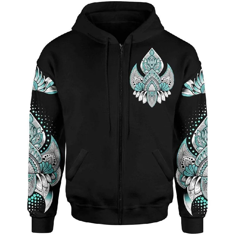 Lotus Blossom Zip Hoodie