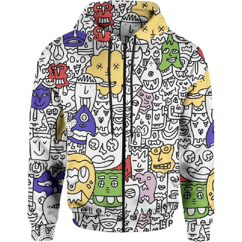 Pretty Done's Doodle Zip Hoodie