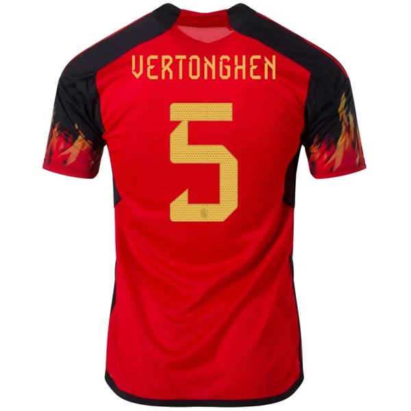 adidas Belgium Jan Vertonghen Home Jersey 22/23 (Red/Black)