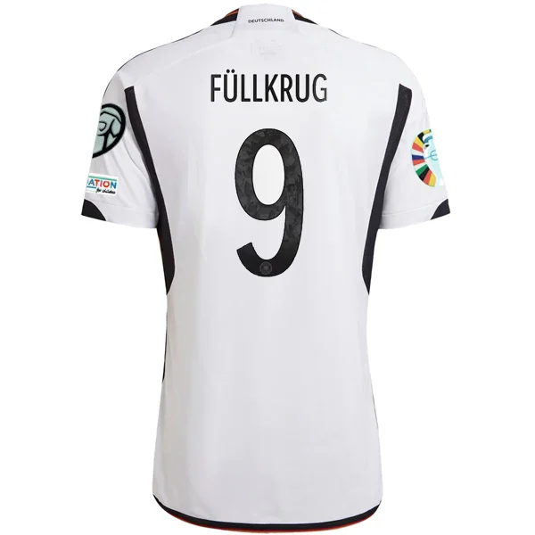 adidas Germany Fullkurg Home Jersey w/ Euro Qualifying Patches 22/23 (White/Black)