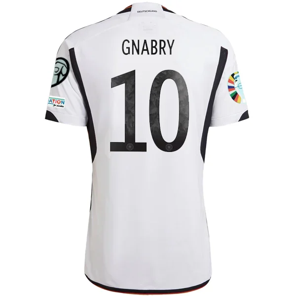 adidas Germany Mario Serge Gnabry Home Jersey w/ Euro Qualifying Patches 22/23 (White/Black)