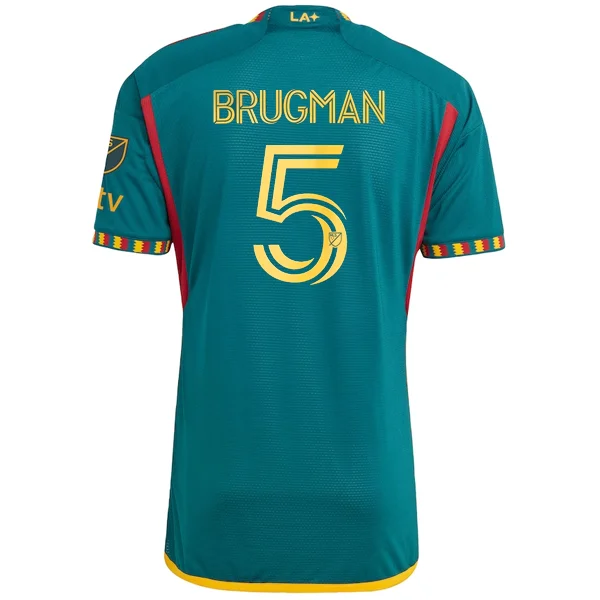 adidas La Galaxy Authentic Brugman Away Jersey w/ MLS + Apple TV Patch 23/24 (Green/Yellow)