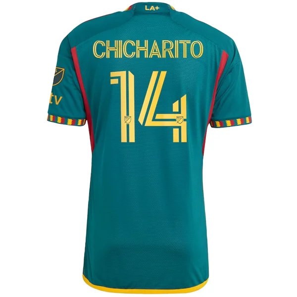 adidas La Galaxy Authentic Chicharito Away Jersey w/ MLS + Apple TV Patch 23/24 (Green/Yellow)