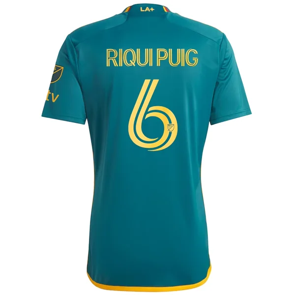 adidas LA Galaxy Riqui Puig Away Jersey w/ MLS + Apple TV Patches 23/24 (Green/Yellow)