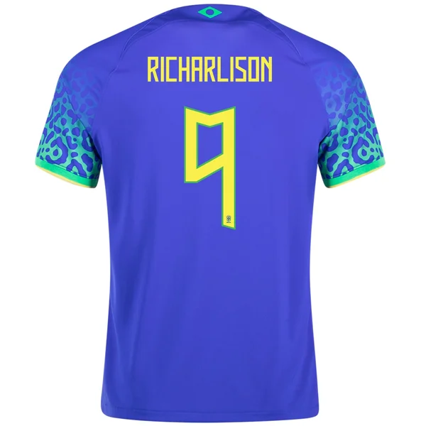 Nike Brazil Richarlison Away Jersey 22/23 (Paramount Blue/Green Spark)