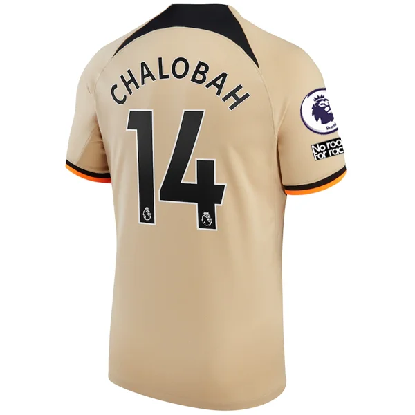 Nike Chelsea Chalobah Third Jersey w/ EPL + No Room For Racism + Club World Cup Patches 22/23 (Sesame/Black)