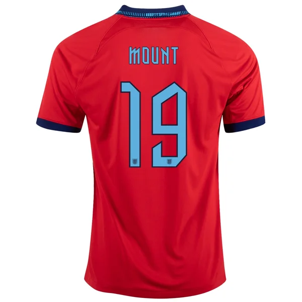 Nike England Mason Mount Away Jersey 22/23 (Challenge Red/Blue Void)