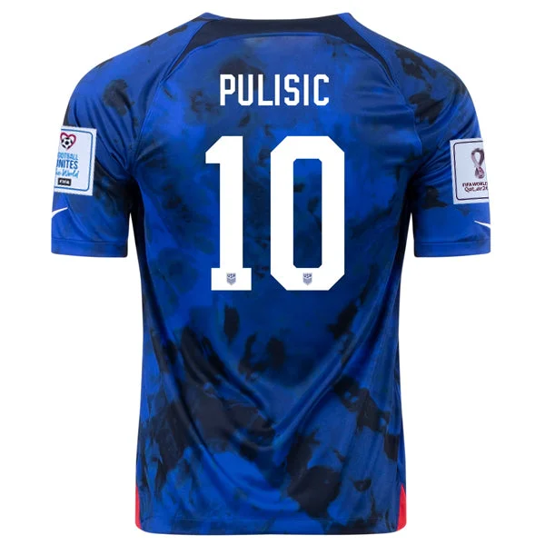 Nike United States Christian Pulisic Away Jersey 22/23 w/ World Cup 2022 Patches (Bright Blue/White)