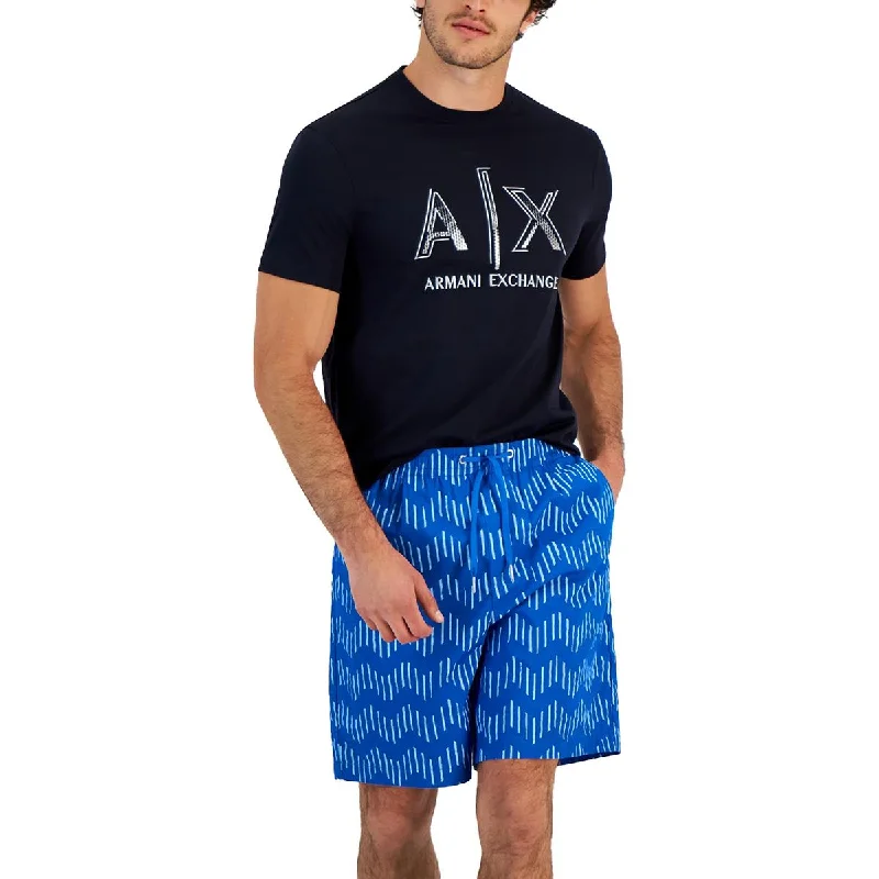 AX Armani Exchange Mens Printed Drawstring Casual Shorts