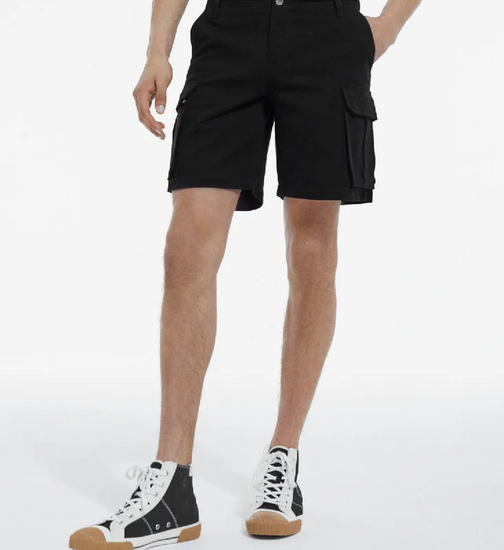 Black Organic Cotton Shorts W/ Cargo Pockets