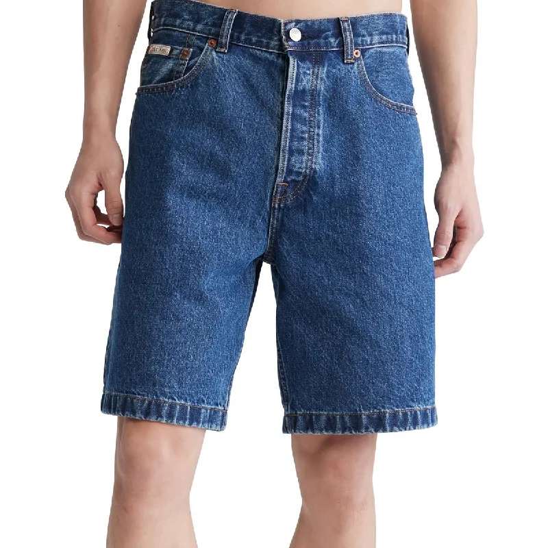 Mens Logo Denim Denim Shorts